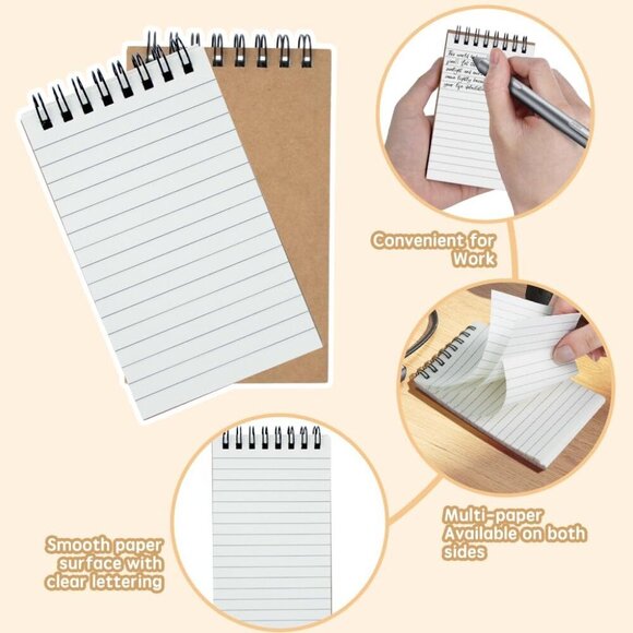 Memo Pads 24 packs, Small 3x5 Spiral Notepads, Office Style Mini Notebook, Small - Picture 4 of 9